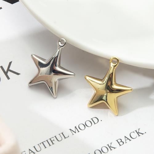 Bijoux pendentifs en laiton, étoile, Placage, bijoux de mode, plus de couleurs à choisir, protéger l'environnement, sans nickel, plomb et cadmium, 19.50x6.60x22.10mm, Vendu par PC