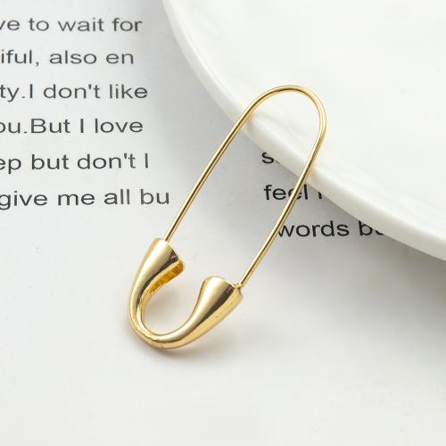 Brass Safety Pin, plated, DIY, gold, nickel, lead & cadmium free, 16.56x4.90x43.70mm, Sold By PC