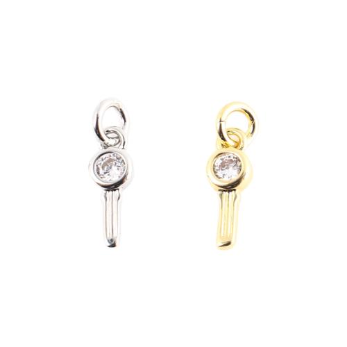 Befestigter Zirkonia Messing Anhänger, DIY & Micro pave Zirkonia, keine, 10x4x1.50mm, verkauft von PC