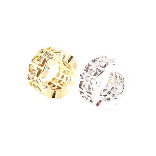 Cubic Zirconia Micro Pave Brass Beads, DIY & micro pave cubic zirconia, more colors for choice, 8x8x4mm, Sold By PC