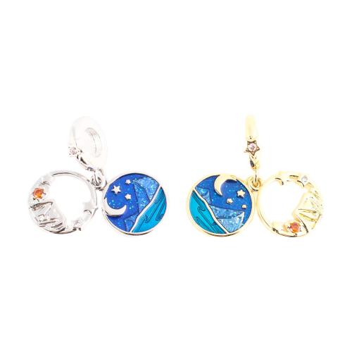 Befestigter Zirkonia Messing Anhänger, DIY & Micro pave Zirkonia & Emaille & hohl, keine, 16x20x1mm, verkauft von PC