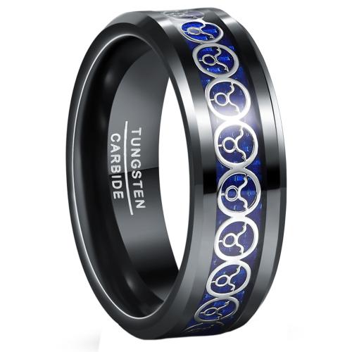 Tungsten Steel Ring for Men , plated, fashion jewelry & different size for choice & for man, black, Sold By PC