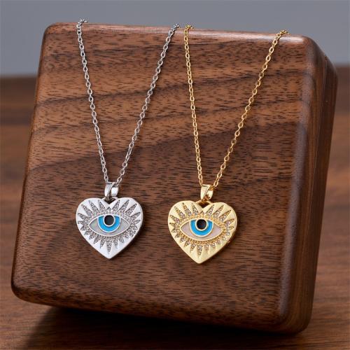 Titanium Steel Necklace, with Cubic Zirconia & Resin, plated, fashion jewelry & for woman, more colors for choice, Sold By PC