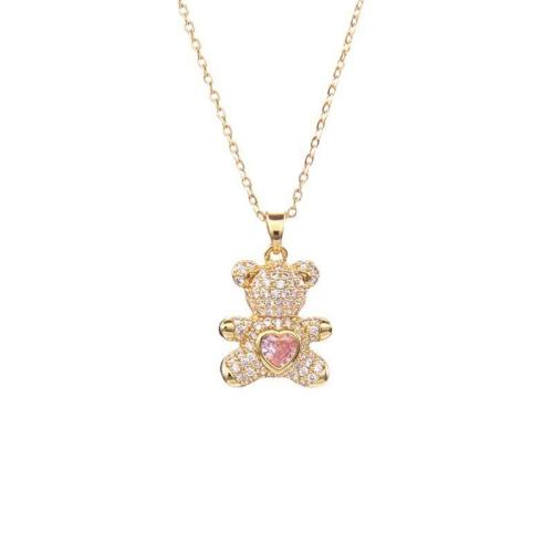 Titanium Steel Necklace, with Cubic Zirconia, plated, fashion jewelry & for woman, more colors for choice, Length:Approx 41 cm, Sold By PC
