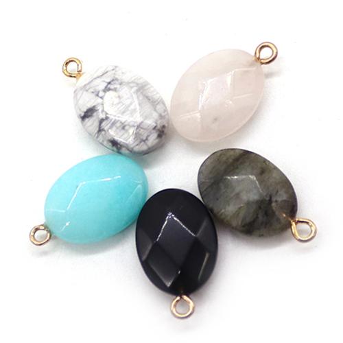 Gemstone Pendants Jewelry, with Brass, DIY, more colors for choice, 13x22mm, Sold By PC