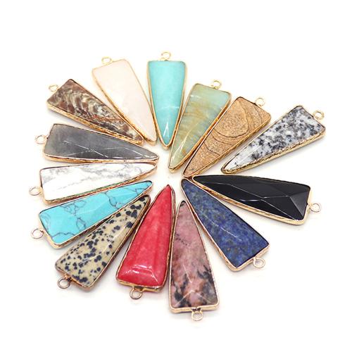 Gemstone Pendants Jewelry, with Brass, DIY, more colors for choice, 14x46mm, Sold By PC