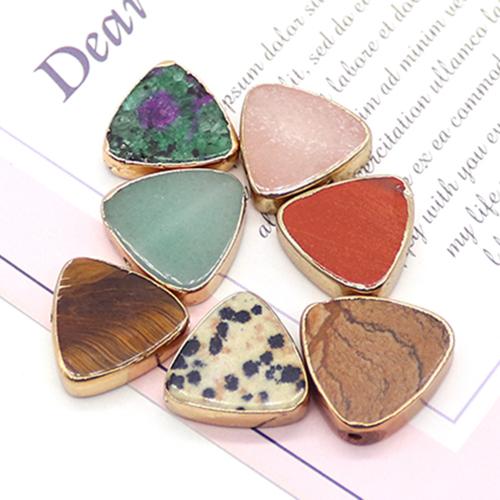 Gemstone Jewelry Beads, with Brass, DIY, more colors for choice, 15x16mm, Sold By PC