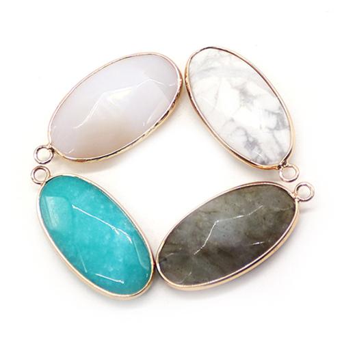 Colgantes de Gemas, Piedras preciosas, con metal, Bricolaje, más colores para la opción, 18x36mm, Vendido por UD