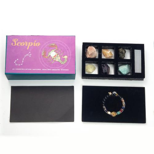 Gemstone Bracelets, with 304 Stainless Steel & Tibetan Style, plated, fashion jewelry, white, 200x60x430mm, Sold By PC
