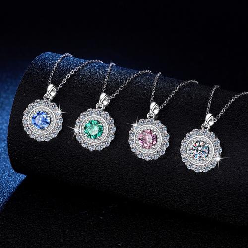 925 Sterling Silver Necklace, with 2inch extender chain, Flower, platinum plated, cross chain & different styles for choice & for woman, Length:Approx 15.7 Inch, Sold By PC
