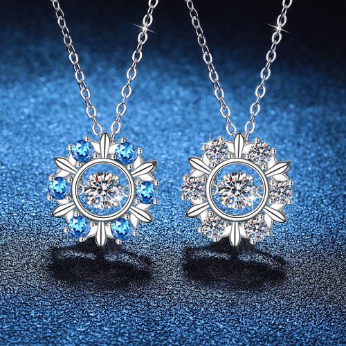 925 Sterling Silver Necklace, with 2inch extender chain, Snowflake, platinum plated, cross chain & different styles for choice & for woman, Length:Approx 15.7 Inch, Sold By PC