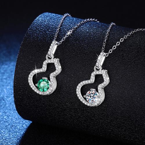 925 Sterling Silver Necklace, with 2inch extender chain, Calabash, platinum plated, cross chain & different styles for choice & for woman, Length:Approx 15.7 Inch, Sold By PC