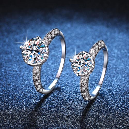925 Sterling Silver Finger Ring, platinum plated, different materials for choice & different size for choice & for woman, US Ring Size:4.5-9, Sold By PC