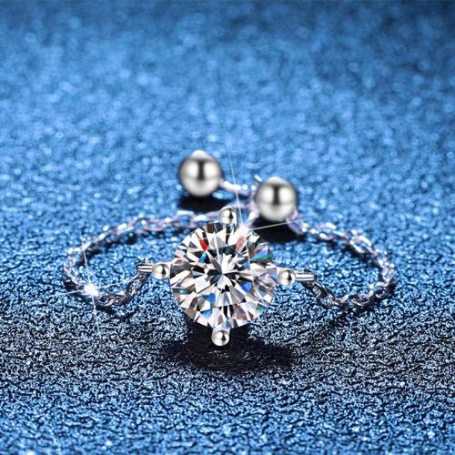 925 Sterling Silver Finger Ring, platinum plated, different materials for choice & adjustable & for woman, US Ring Size:5-9, Sold By PC