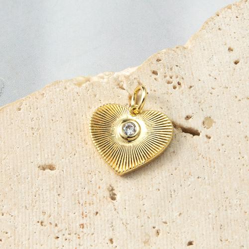 Cubic Zirconia Micro Pave Brass Pendant, Heart, plated, fashion jewelry & micro pave cubic zirconia, more colors for choice, nickel, lead & cadmium free, 14.20x2.60x16.12mm, Sold By PC