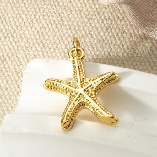 Brass Jewelry Pendants, Starfish, plated, fashion jewelry, gold, nickel, lead & cadmium free, 14.47x2.76x20.60mm, Sold By PC
