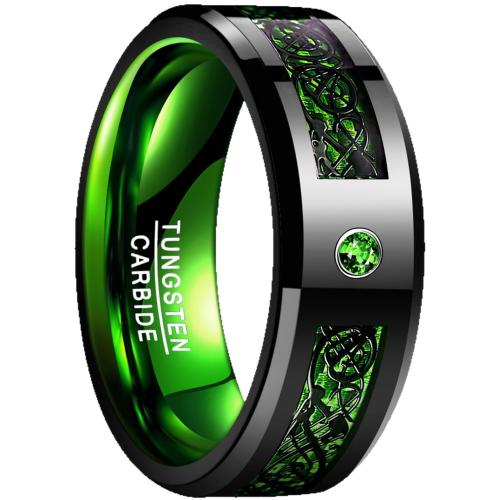 Tungsten Steel Ring for Men , plated, different size for choice & micro pave cubic zirconia & for man, black, Sold By PC