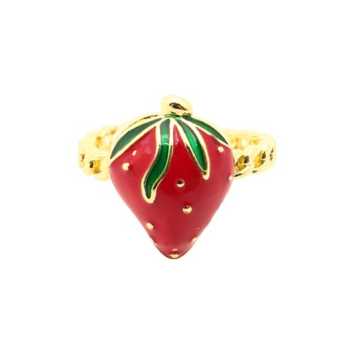 Messing Fingerring, Modeschmuck & für Frau & Emaille, goldfarben, 21x19x16mm, verkauft von PC