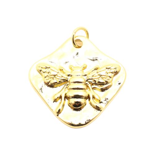 Bijoux pendentifs en laiton, DIY, doré, 21x22x3mm, Vendu par PC