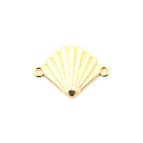 Brass Jewelry Connector, Shell, DIY, golden, 19x12x3mm, Sold By PC