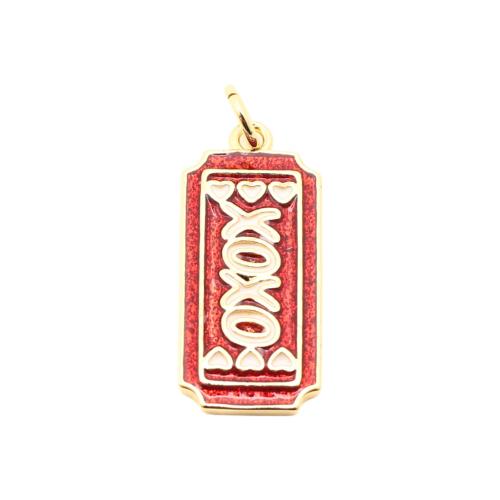 Brass Jewelry Pendants, DIY & enamel, golden, 21x10x2mm, Sold By PC