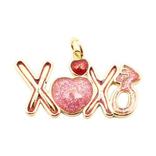 Brass Jewelry Pendants, DIY & enamel & hollow, golden, 16x28x2mm, Sold By PC