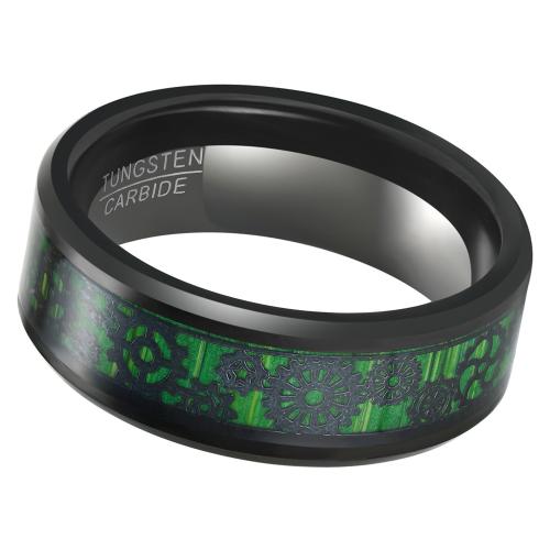 Tungsten Steel Ring for Men , with Carbon Fibre, plated, fashion jewelry & different size for choice & for man, black, wide:8mm, Sold By PC