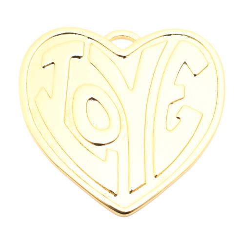 Brass Heart Pendants, DIY, golden, 38x40x2mm, Sold By PC