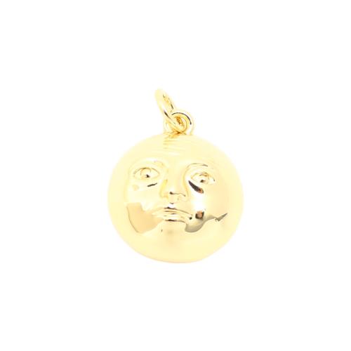Brass Jewelry Pendants, Round, DIY, golden, 15x13x6mm, Sold By PC
