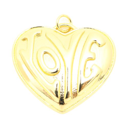 Brass Heart Pendants, DIY, golden, 25x28x4mm, Sold By PC