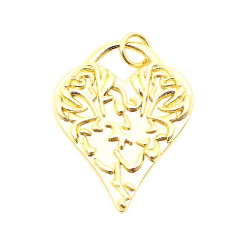 Hollow Brass Pendants, Heart, DIY, golden, 25x20x2mm, Sold By PC
