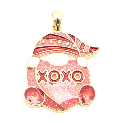 Brass Jewelry Pendants, DIY & enamel, golden, 24x20x3mm, Sold By PC