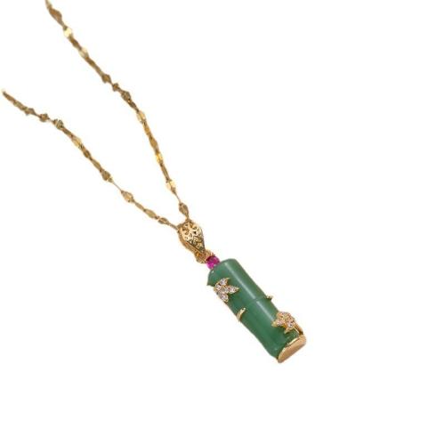 Titanium Steel Necklace, with Resin, plated, fashion jewelry & for woman, more colors for choice, Length:Approx 41 cm, Sold By PC