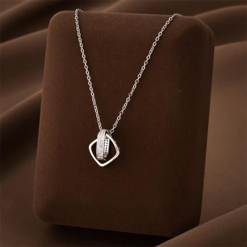 Titanium Steel Necklace, plated, fashion jewelry & for woman, more colors for choice, Length:Approx 41 cm, Sold By PC