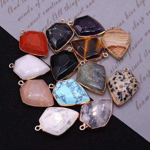 Bijoux Pendentifs en pierres gemmes, pierre gemme, avec laiton, Bouclier, Placage, DIY, plus de couleurs à choisir, 22x30mm, Vendu par PC