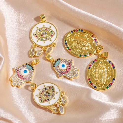 Stainless Steel Pendants, 304 Stainless Steel, plated, DIY & enamel & with rhinestone, golden, Sold By PC