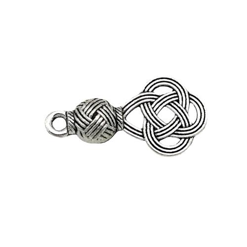 Zinklegierung hohle Anhänger, silberfarben plattiert, DIY, Silberfarbe, 25x13mm, 100PCs/Tasche, verkauft von Tasche