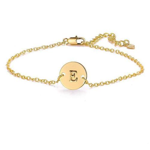 Brass Bracelet, Flat Round, plated, Unisex & different styles for choice & with letter pattern, Length:Approx 6-8 Inch, Sold By PC