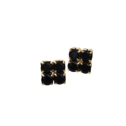 Cristal Arito, con aleación de zinc, Patrón Geométrico, chapado en color dorado, micro arcilla de zirconia cúbica & para mujer, más colores para la opción, 10mm, Vendido por Par