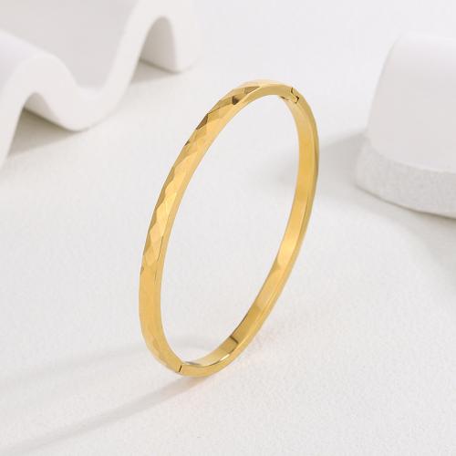 Titanium Steel Bangle, plated, different styles for choice & for woman & with rhinestone, Inner Diameter:Approx 60mm, Sold By PC