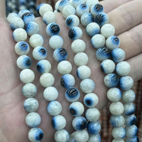 Beads, Round, DIY, blue, Sold Per 38 cm Strand
