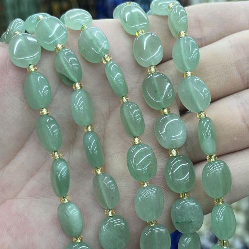Natural Aventurine Beads, Green Aventurine, Ellipse, DIY, green, 10x12mm, Sold Per 38 cm Strand
