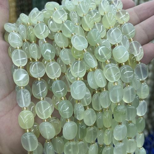 Jade New Mountain Beads, Ellipse, DIY, green, 10x12mm, Sold Per 38 cm Strand
