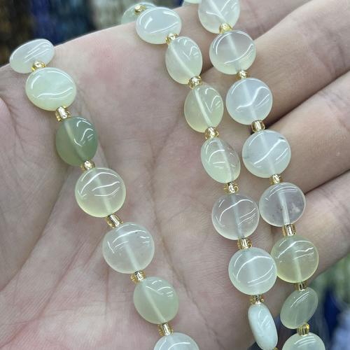 Natural Jade Beads, Jade New Mountain, Disc, DIY, green, 10mm, Sold Per 38 cm Strand