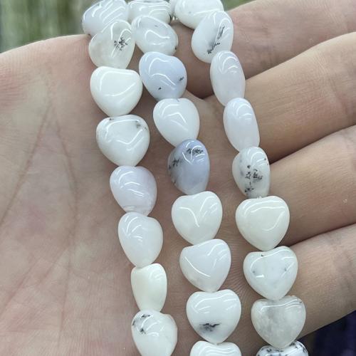 Gemstone Jewelry Beads, White Opal, Heart, DIY, clear, 10mm, Sold Per Approx 38 cm Strand