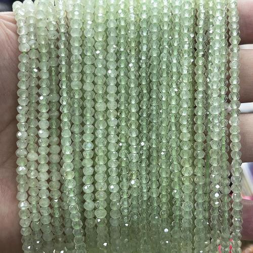 Gemstone Jewelry Beads, Natural Prehnite, DIY, green, 3x4mm, Sold Per Approx 38 cm Strand