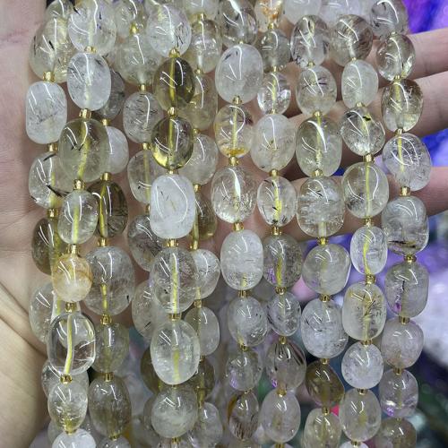 Natural Quartz Jewelry Beads, Rutilated Quartz, irregular, DIY, mixed colors, 12-15mm, Sold Per Approx 38 cm Strand
