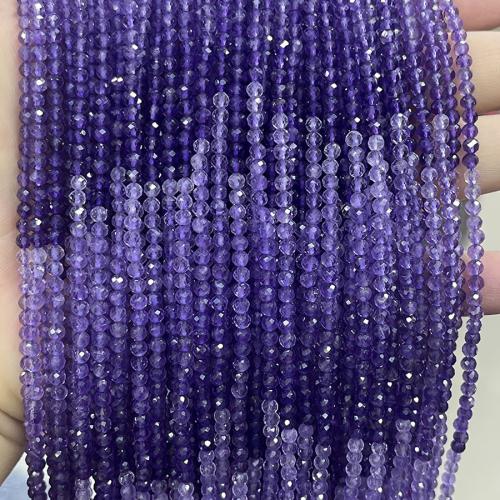 Natural Amethyst Beads, Round, DIY, purple, 3mm, Sold Per Approx 38 cm Strand