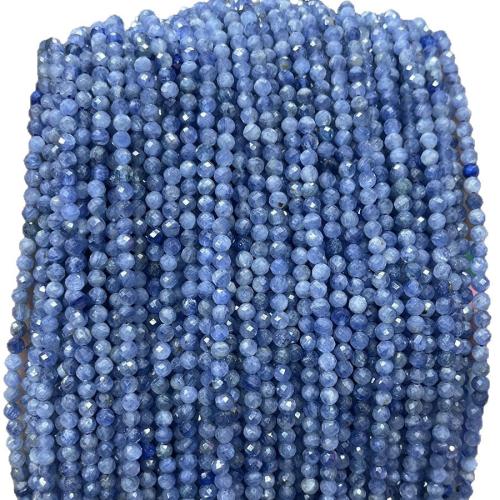 Natural Quartz Jewelry Beads, Kyanite, Round, DIY, blue, 4mm, Sold Per Approx 38 cm Strand