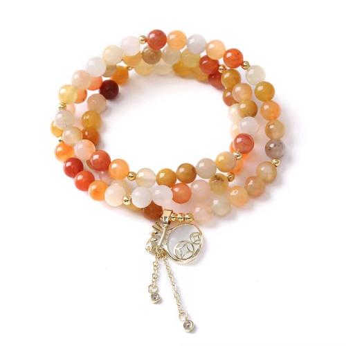 Lighter Imperial Jade Bracelet, with Tibetan Style, handmade, multilayer & for woman, beads length 6mm, Length:Approx 18-24 Inch, Sold By PC